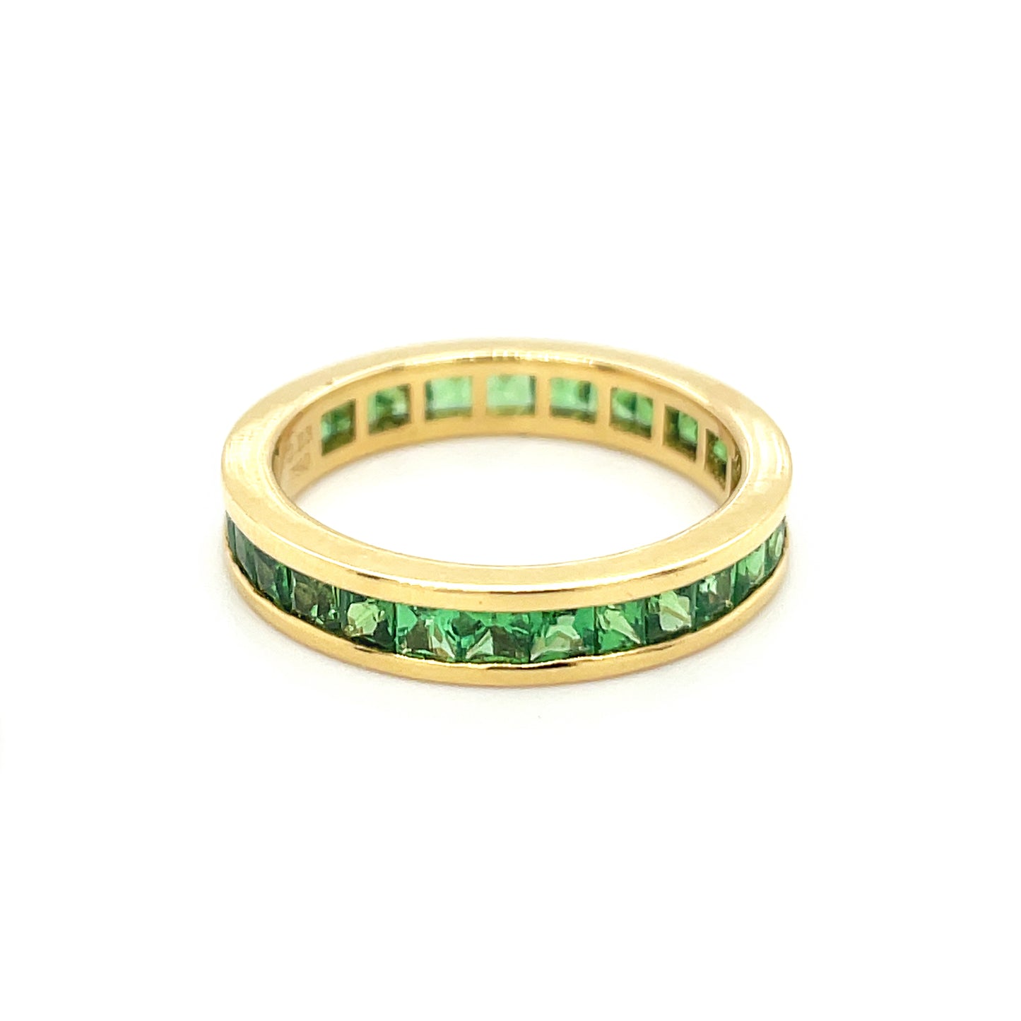 18K Yellow Gold Infinity Ring Set with Tsavorite