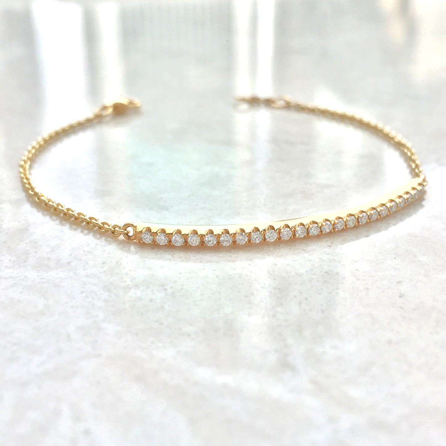 18K Yellow Gold Bracelet Set with Diamond