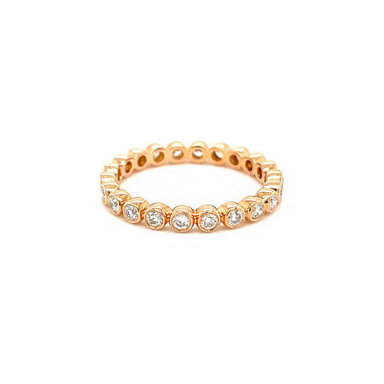 18K Rose Gold Little Ring Set With Diamond