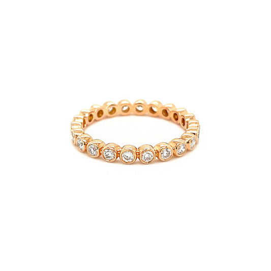 18K Rose Gold Little Ring Set With Diamond