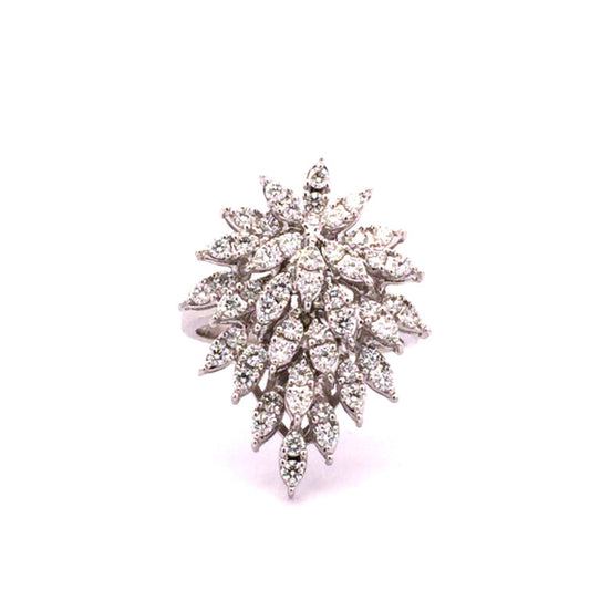 18K White Gold Marquise Shapes Diamond Ring