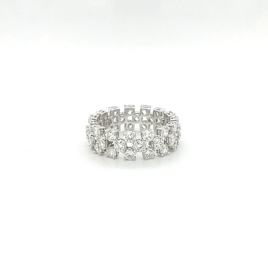 18K White Gold Classic Design Ring Set with Diamonds