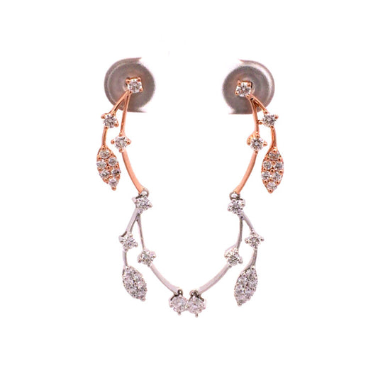 18K White & Rose Gold Cluster Diamond Earrings