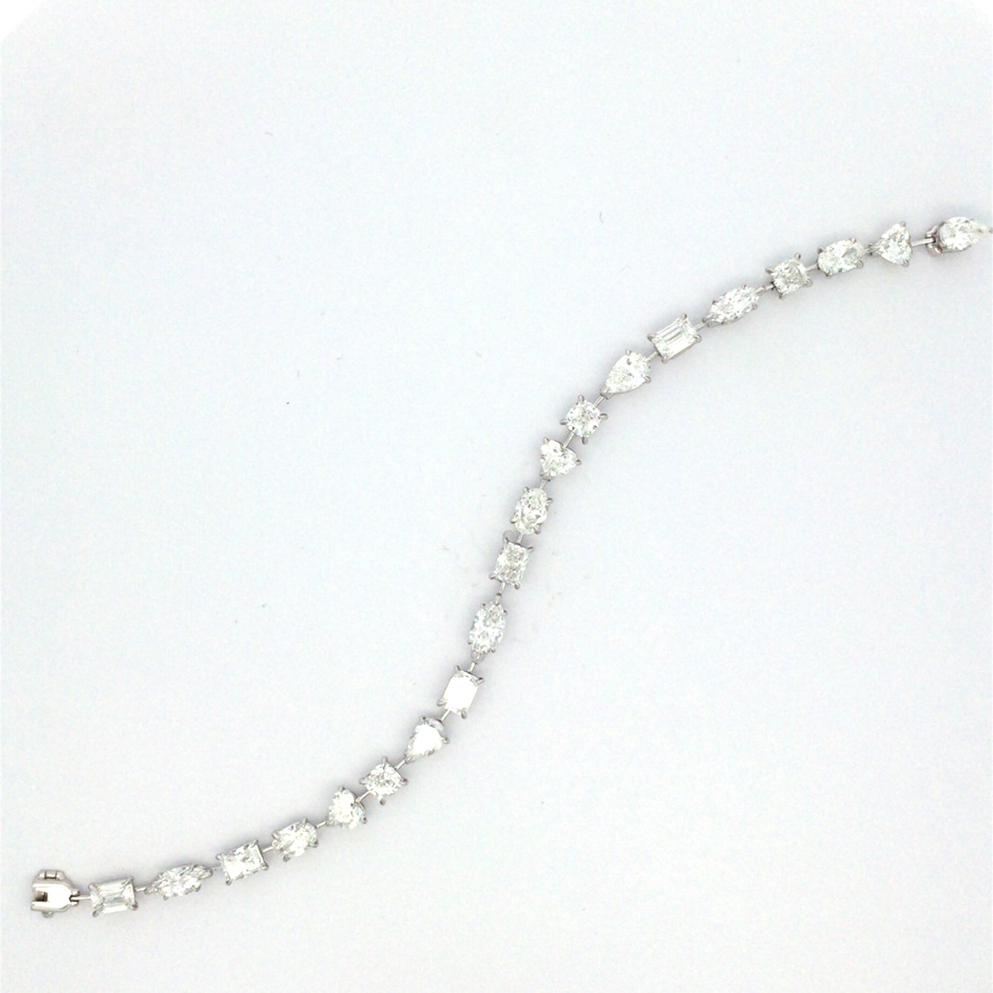 18K White Gold Mix Fancy Cut Diamonds Bracelet 10.24ct