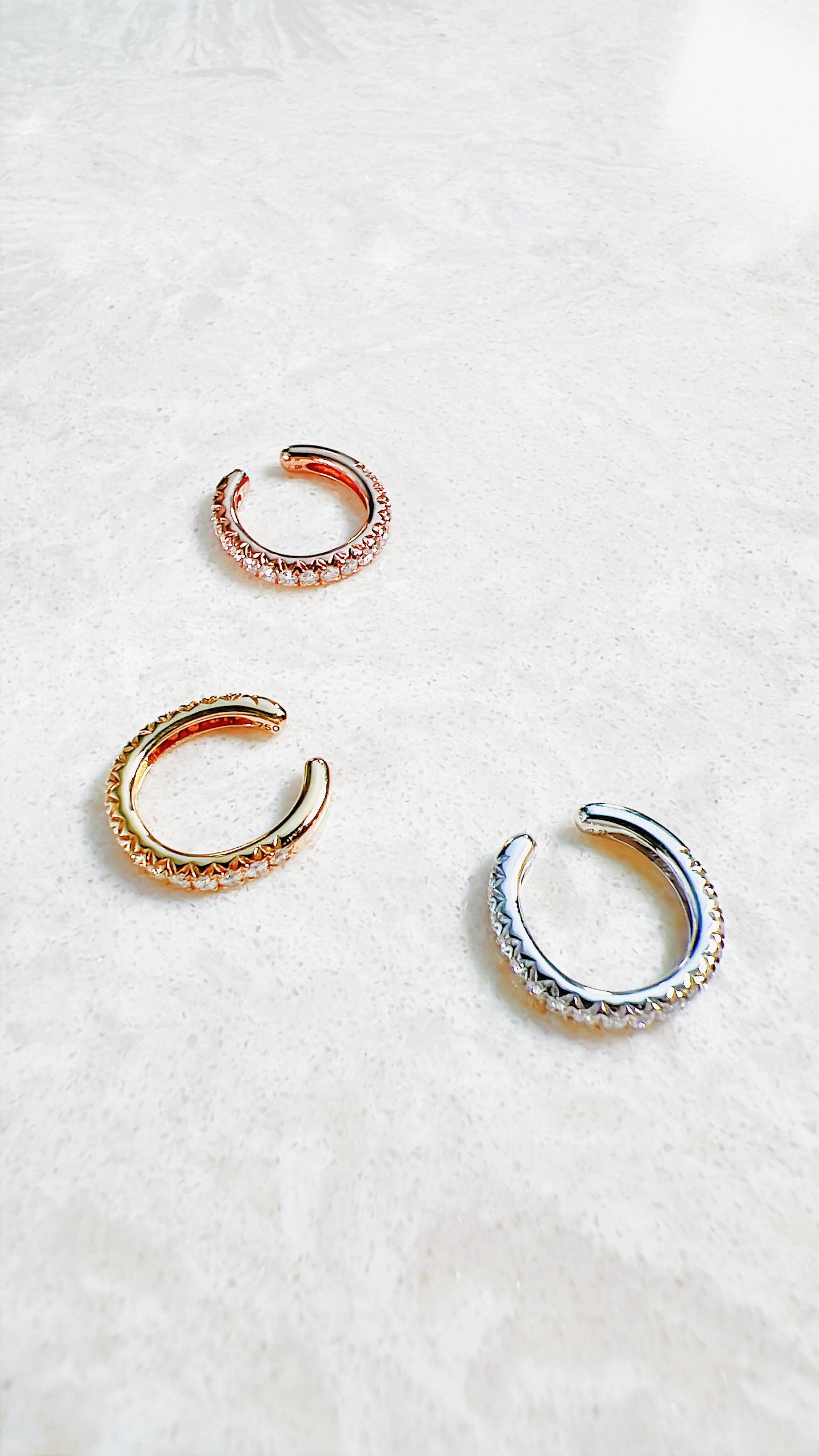 18K Rose Gold Diamond Earcuff