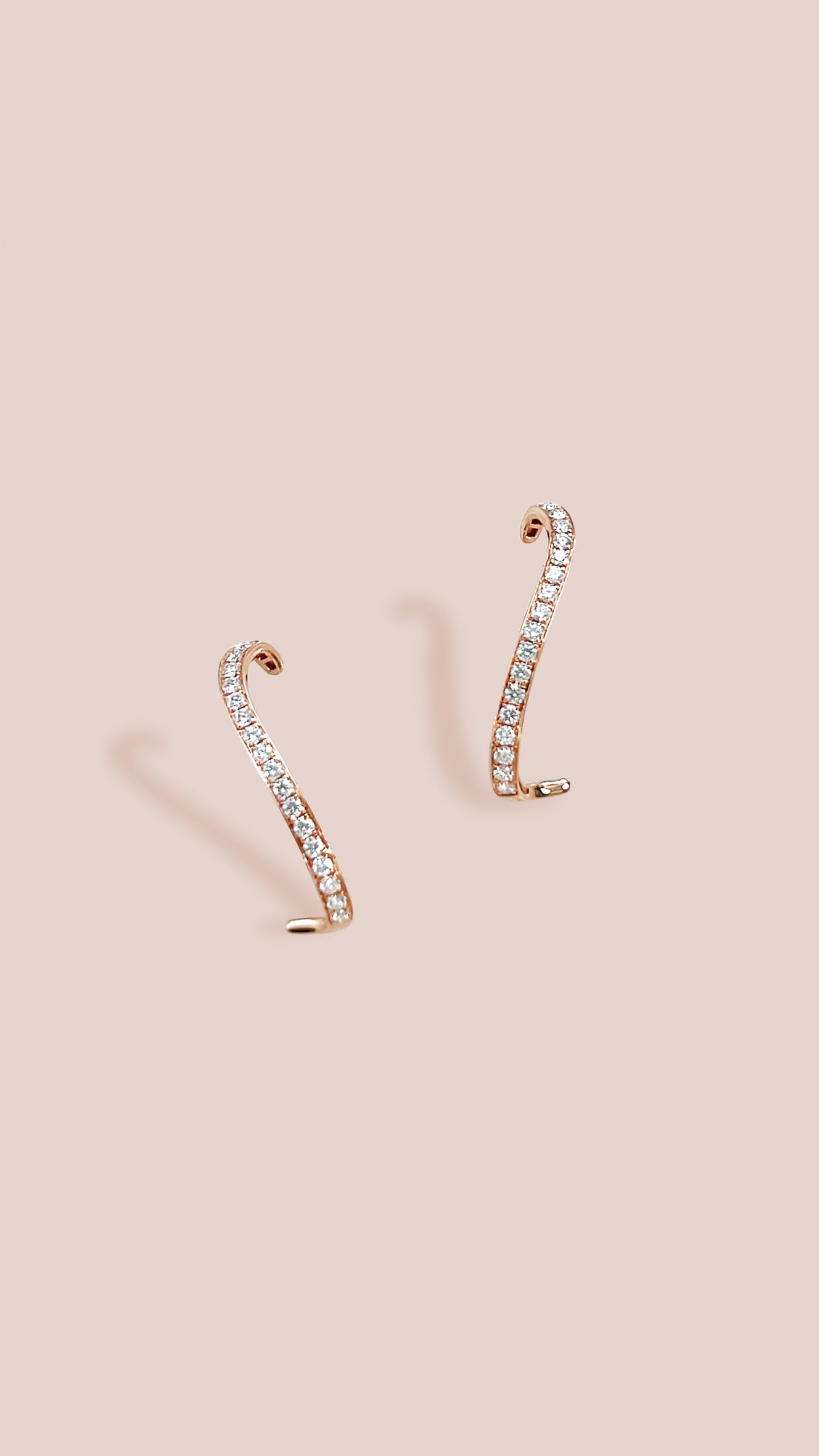 18K Gold Diamond Arch Studs Earring (White/Yellow/Rose)