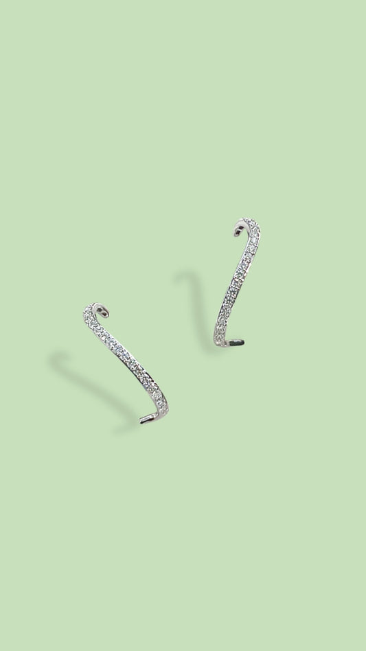 18K Gold Diamond Arch Studs Earring (White/Yellow/Rose)