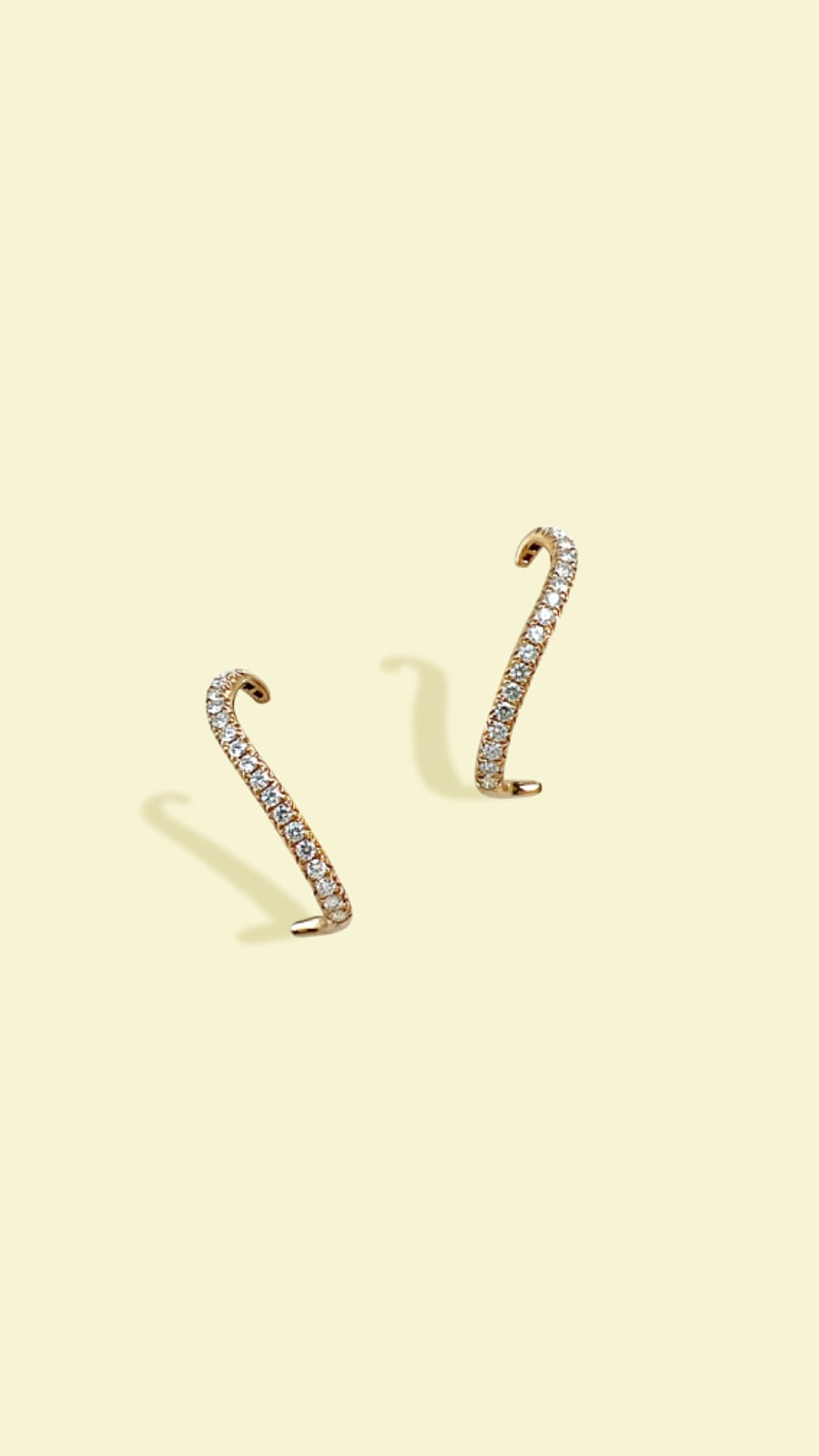 18K Gold Diamond Arch Studs Earring (White/Yellow/Rose)