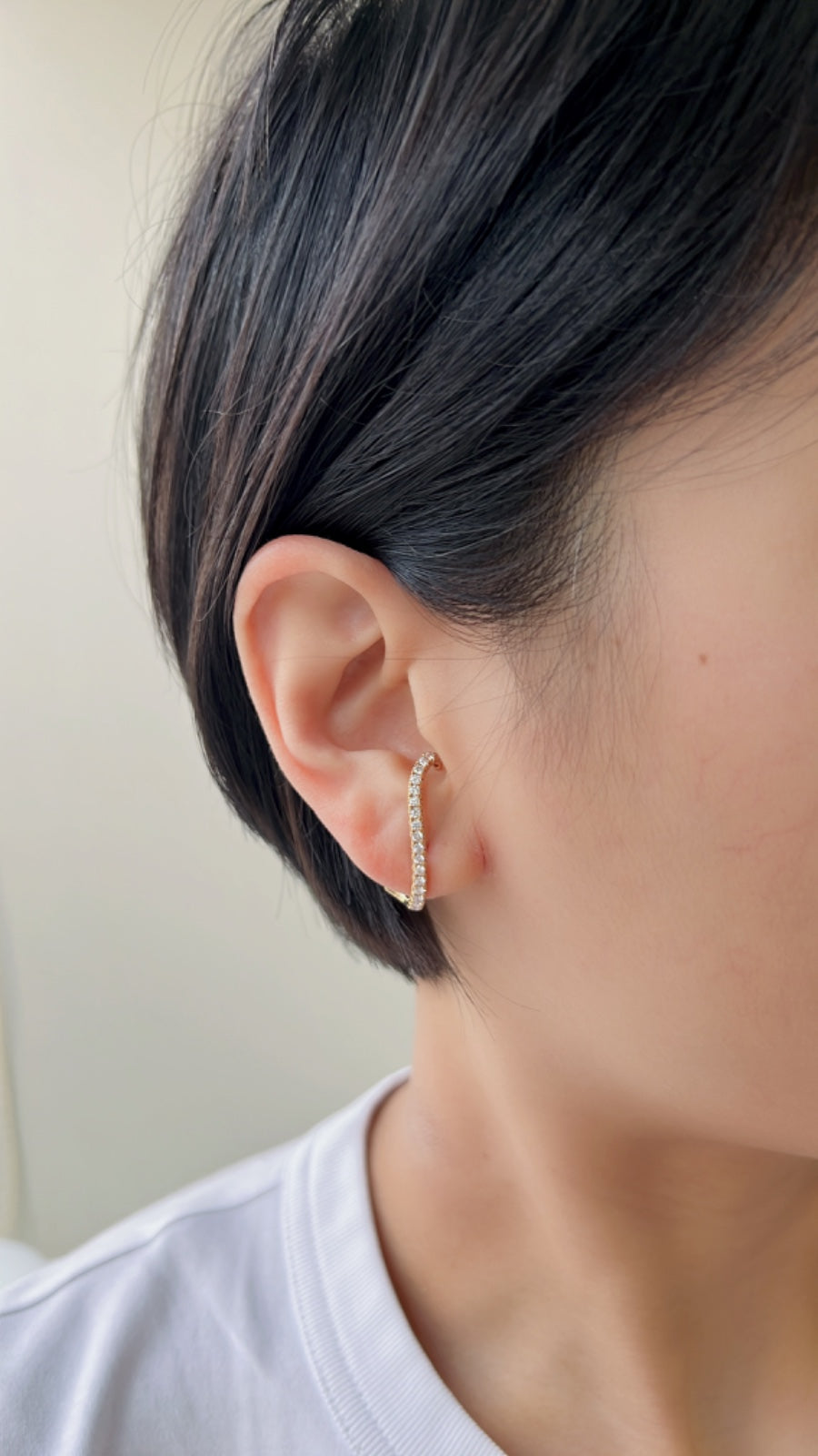 18K Gold Diamond Arch Studs Earring (White/Yellow/Rose)